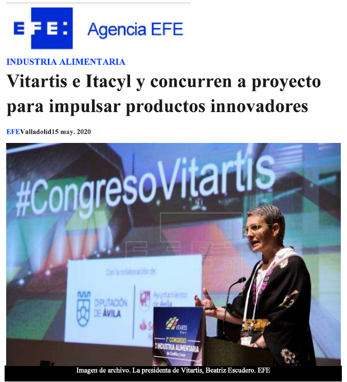 Food Industry - Vitartis and Itacyl and compete for project to promote innovative products